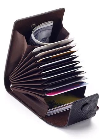 Мужской однотонный кошелек-держатель для карт с несколькими слотами из чистого цвета