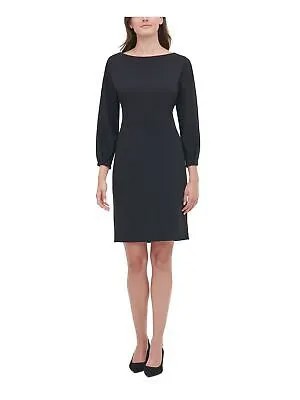 TOMMY HILFIGER Женское черное коктейльное платье-футляр длиной выше колена с длинными рукавами 4