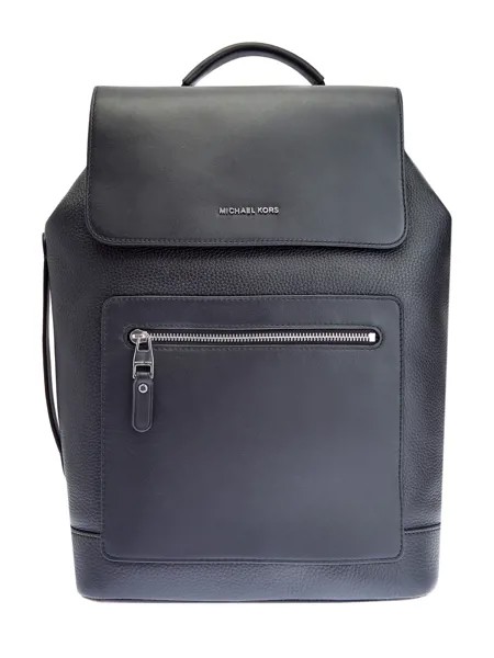 Однотонный рюкзак из кожи с литым логотипом