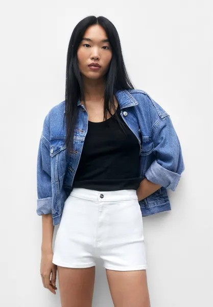 Джинсовые шорты PULL&BEAR, белый