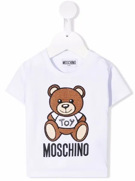 Moschino Kids футболка с вышивкой Teddy Bear