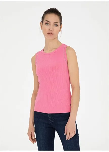 Розовая женская футболка с круглым вырезом LAFES Pierre Cardin, розовый