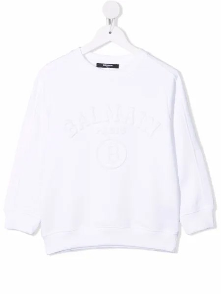 Balmain Kids толстовка с тисненым логотипом