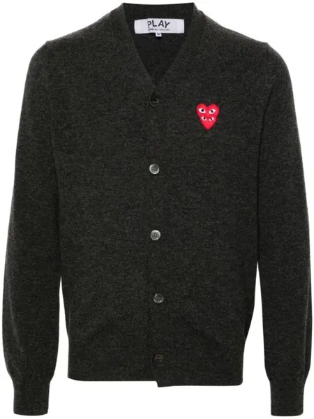 Comme Des Garçons Play шерстяной кардиган с нашивкой, серый