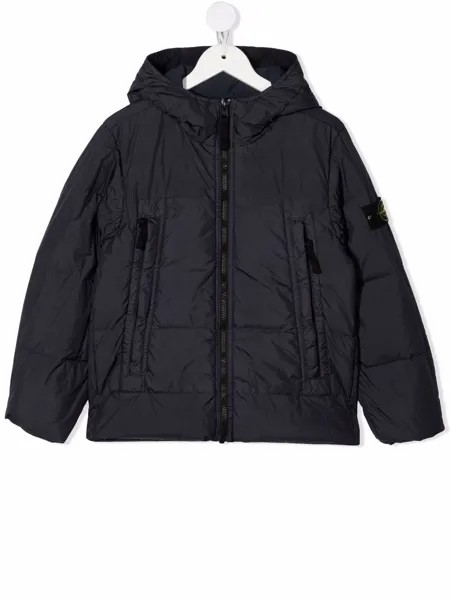 Stone Island Junior пуховик на молнии с капюшоном