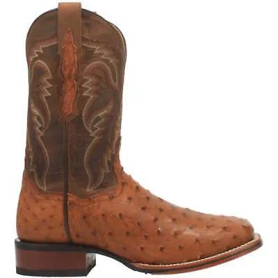 Сапоги Dan Post Alamosa Страусиные ковбойские мужские коричневые повседневные ботинки с квадратным носком DP4874