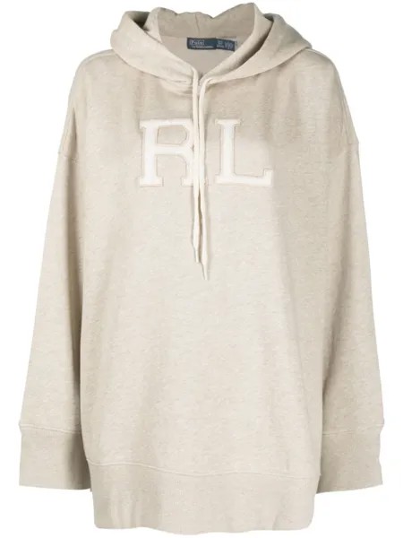 Polo Ralph Lauren logo-appliqué hoodie, нейтральный цвет