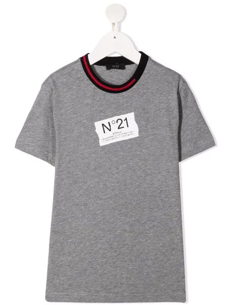 Nº21 Kids футболка с нашивкой-логотипом