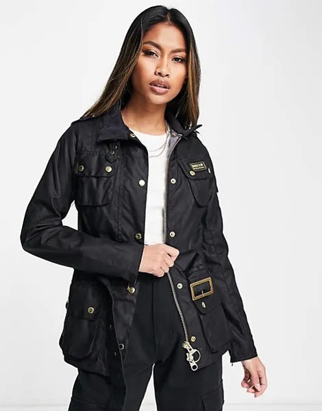Черная байкерская куртка Barbour International