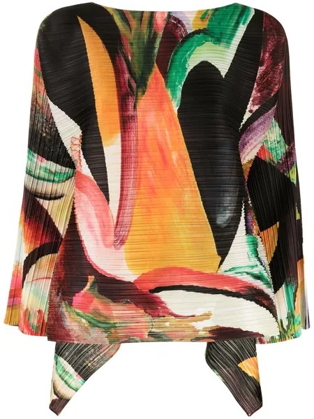 Pleats Please Issey Miyake плиссированная блузка с абстрактным принтом