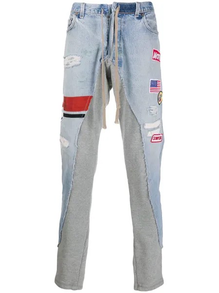 Greg Lauren джинсы с контрастными вставками