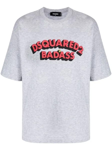 Dsquared2 logo-print cotton T-shirt, серый