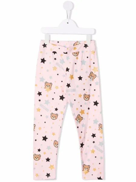 Moschino Kids легинсы Teddy Bear с узором