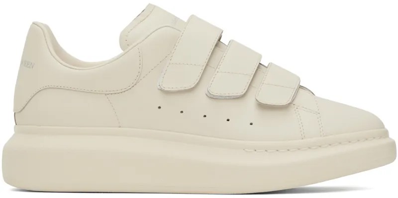 Белые большие кеды с тройными ремешками Alexander McQueen