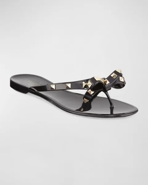 Сандалии Rockstud из ПВХ на плоской подошве Valentino Garavani