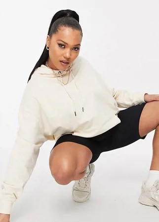 Светло-бежевый худи бойфренда в стиле super oversized из органического хлопка ASOS DESIGN Curve-Нейтральный