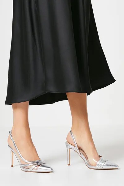 Широкий ремень Detroit на спине Dorothy Perkins, серебро