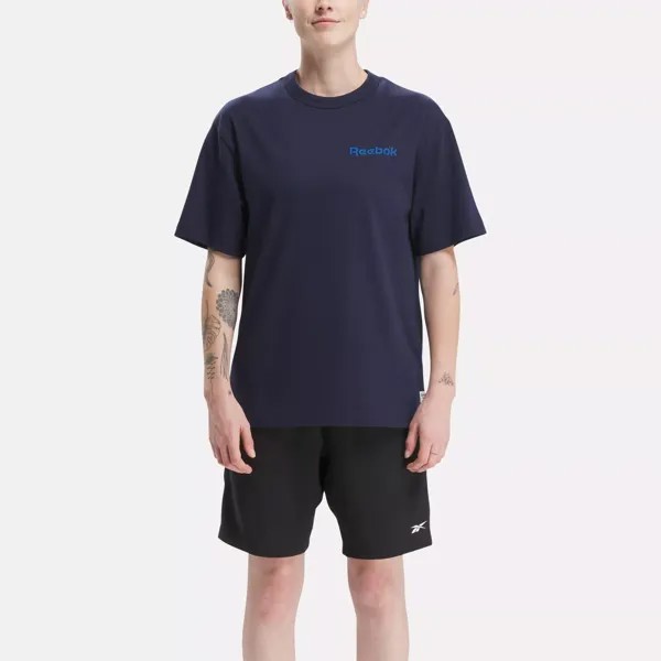 Баскетбольная тренировочная футболка Reebok, цвет Vector Navy