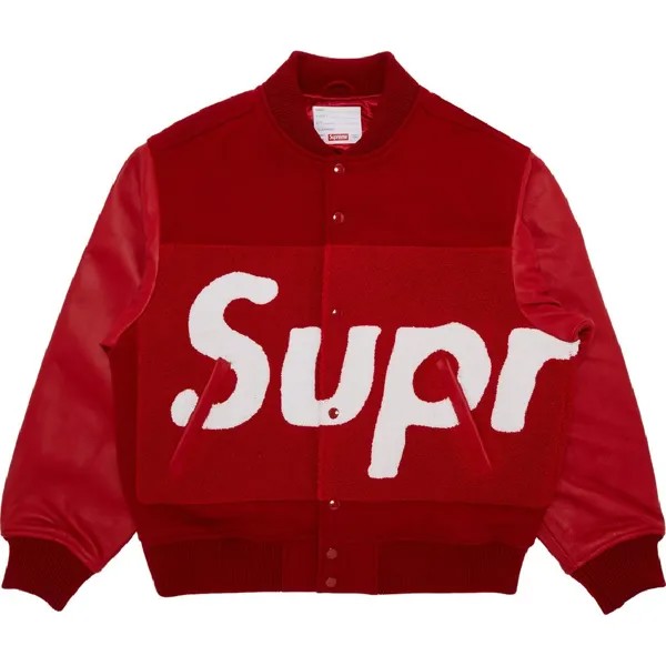 Куртка Supreme Big Logo Chenille Varsity, красный