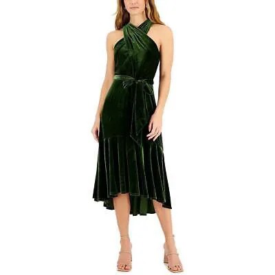 Женское зеленое бархатное платье без рукавов с бретелькой Taylor Petites 8P BHFO 6830