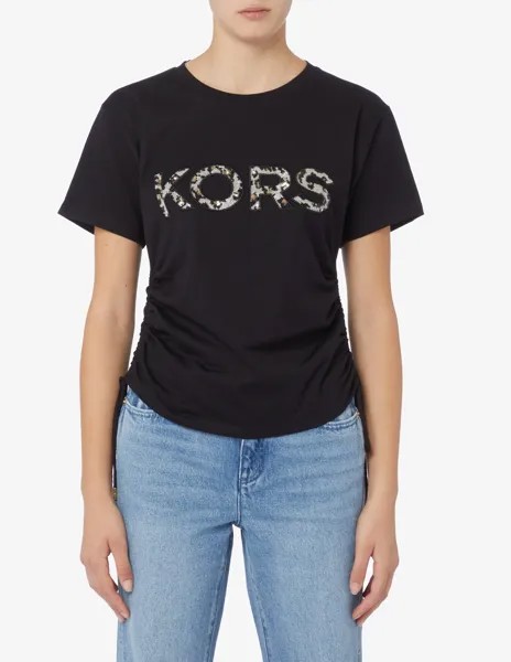 Хлопковая футболка Michael Michael Kors, черный