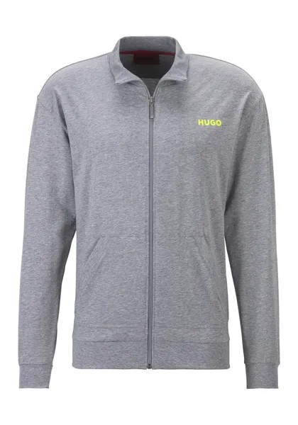 Толстовка HUGO Underwear Linked Jacket Zip с логотипом, серый