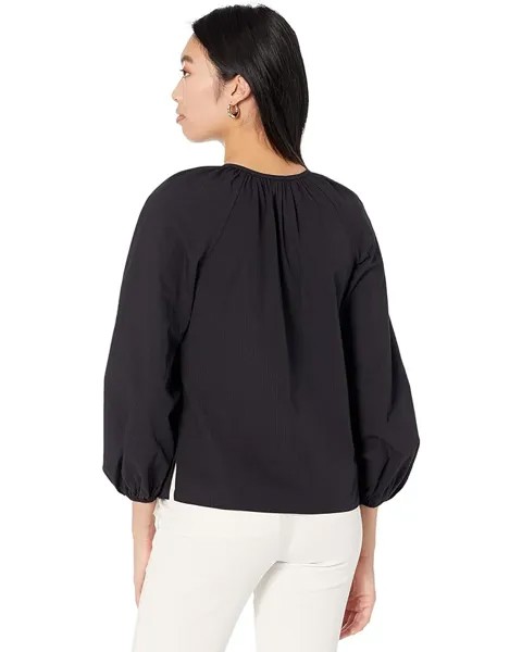 Топ Kate Spade New York Solid Seersucker Top, черный