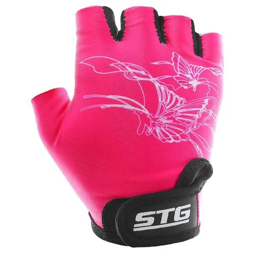 Перчатки велосипедные детские STG, размер S, цвет розовый