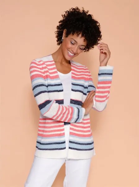 Классический кардиган Basics Classic Basics, цвет Ecru-Flamingo-Geringelt