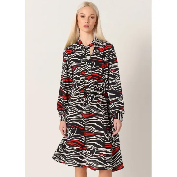 Короткое платье Victorio & Lucchino Animal Long Sleeve, черный