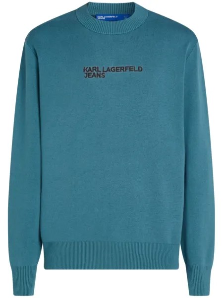Karl Lagerfeld Jeans джемпер с вышитым логотипом, синий
