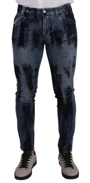 Джинсы DOLCE - GABBANA Синие, черные хлопковые узкие джинсовые брюки IT48/ W34/M Рекомендуемая розничная цена 1200 долларов США