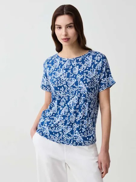 Футболка с цветочным принтом и рукавами-кимоно Ovs, цвет blue/light blue