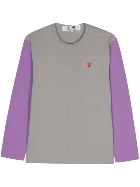 Comme Des Garçons Play двухцветная футболка с нашивкой, серый