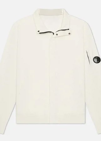 Мужская толстовка C.P. Company Light Fleece Garment Dyed Stand Collar Lens, цвет белый, размер S