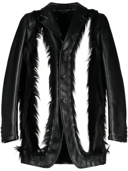 Comme des Garçons Homme Plus пиджак с искусственным мехом, черный