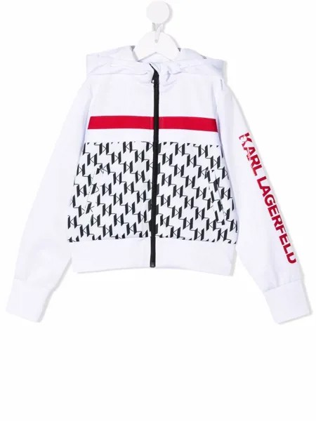 Karl Lagerfeld Kids худи на молнии с логотипом