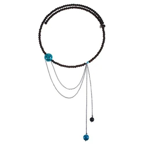 Колье ELEMENT47 из серебра 925 пробы с агатами и ониксом