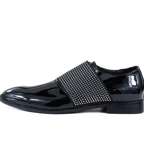 2018 мужские лакированные кожаные туфли Стразы блестящие оксфорды мужские деловые свадебные туфли размера плюс 39-46 Мужская Классическая обувь