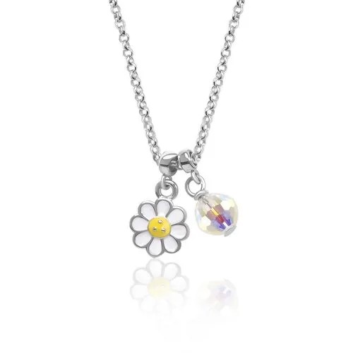 Детское серебряное колье подвеска на цепочке Ромашка UMI Flowers 719559900625 UmaUmi, длина 42 см.