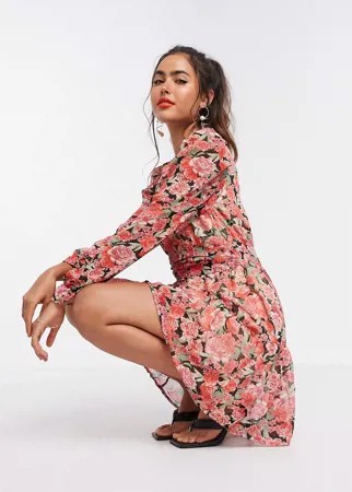 Платье мини с цветочным принтом Vero Moda-Мульти