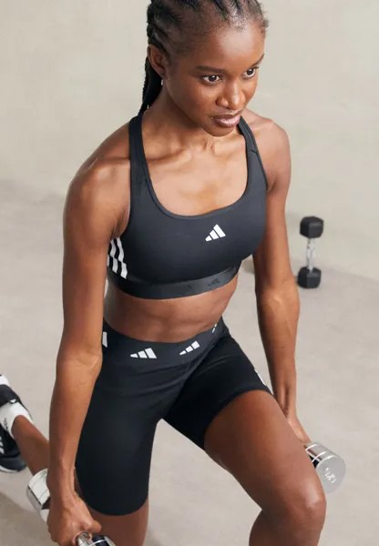 Спортивный бюстгальтер средней поддержки adidas Performance, цвет black/white