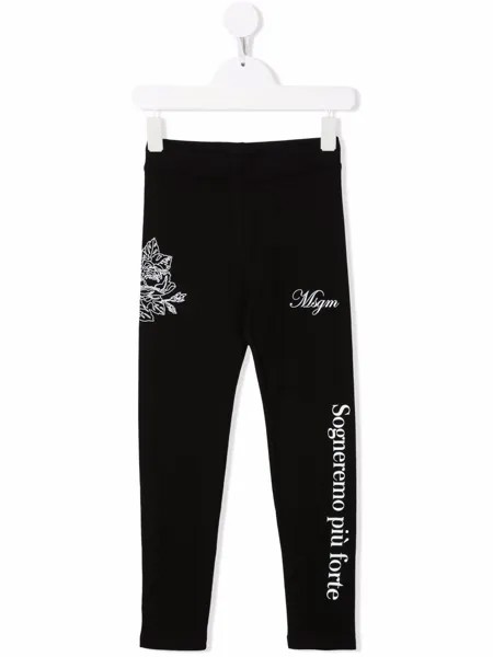 MSGM Kids легинсы с логотипом