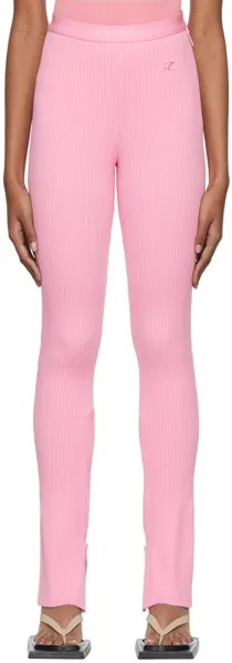 Розовые брюки для отдыха в рубчик Courrèges