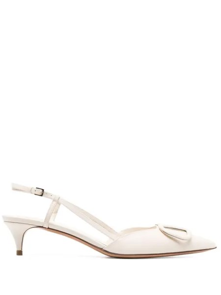 Valentino Garavani туфли с логотипом VLogo Signature, нейтральный цвет