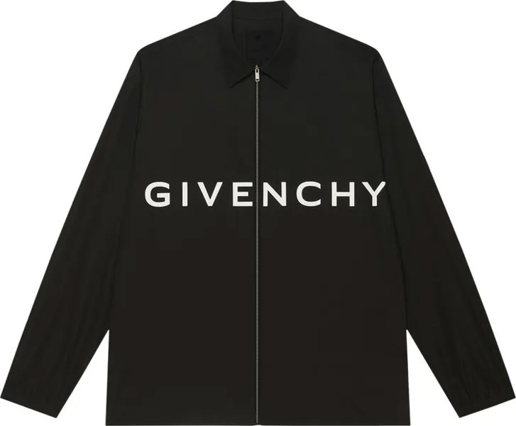 Рубашка Givenchy Boxy Fit Long-Sleeve Zip Print Shirt 'Black', черный