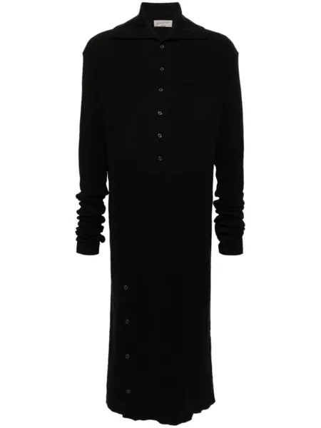 Yohji Yamamoto джемпер в рубчик, черный
