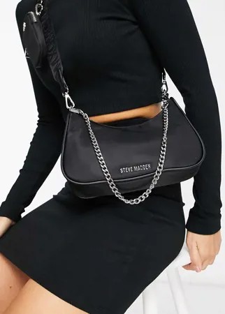 Черная сумка через плечо с ремешком-цепочкой Steve Madden BVital-Черный цвет