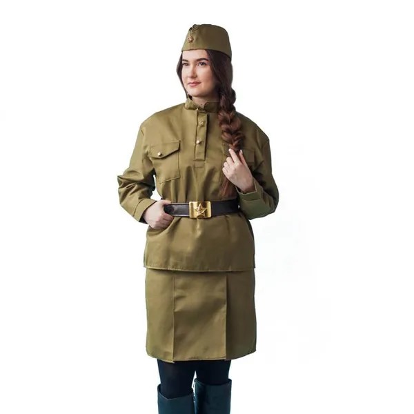Карнавальный костюм женский Военный Бока 4822569 хаки 52 RU-54 RU