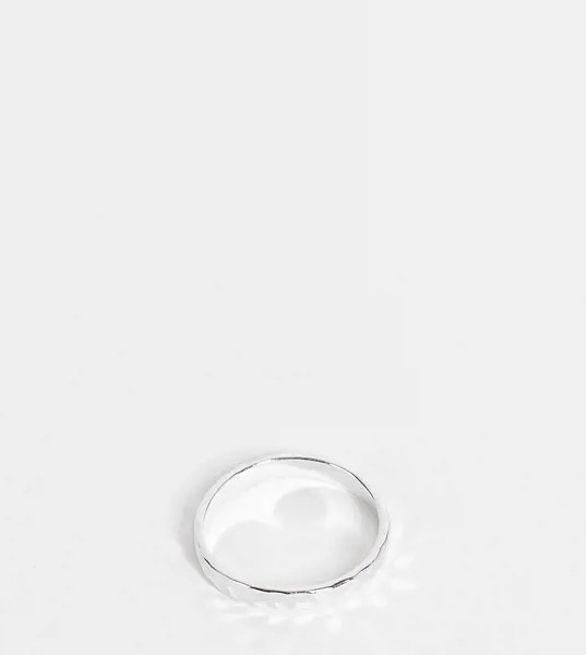 Серебряное кольцо с фактурным кованым дизайном ASOS DESIGN-Серебряный